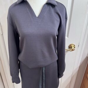 Women’s Two piece Tracksuit Jogger Skort set Dark Gray Size S